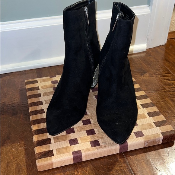 Kaari Blue Shoes - Kaari Blue- Black Ankle Booties with Rhinestone heels Sz 8.5